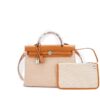 Fauve Vache Hunter and Ecru Toile Quadrille Herbag Zip 31 Palladium Hardware, 2024