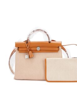Fauve Vache Hunter and Ecru Toile Quadrille Herbag Zip 31 Palladium Hardware, 2024