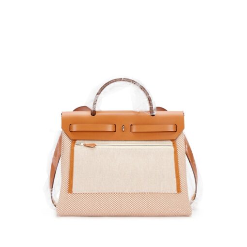 Fauve Vache Hunter and Ecru Toile Quadrille Herbag Zip 31 Palladium Hardware, 2024