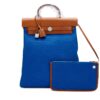 Natural Vache Hunter and Bleu Electric Toile Herbag A Dos Zip Backpack Palladium Hardware, 2022