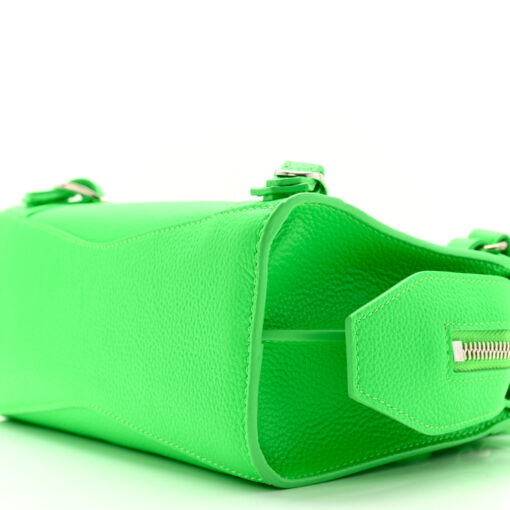 Grained Calfskin Neo Classic Silver Hardware Mini City Fluo Green