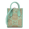 Monogram Jumbo GG Textured Dollar Calfskin Mini Tote Bag Pepperlight Mint