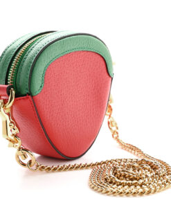 Textured Dollar Calfskin Retro Interlocking G Fruttini Strawberry Mini Crossbody