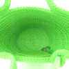Nylon Lambskin Woven Mini Ibiza Basket With Strap Acid Green
