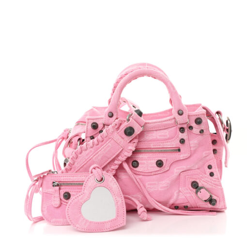 Denim BB Monogram Neo Cagole Handbag XS Pink
