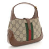 GG Supreme Monogram Azalea Calfskin Web Mini Jackie 1961 Hobo Beige Ebony Brown Sugar