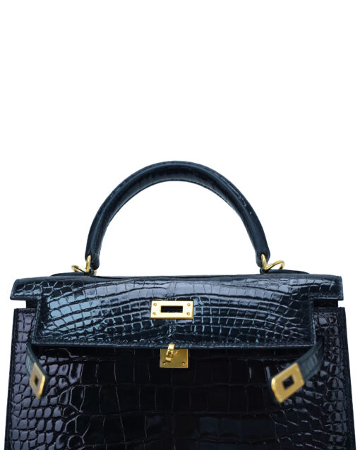 Kelly 25 – Nile Crocodile Leather in Black