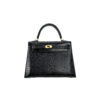 Kelly 25 Lizard Bag – Black