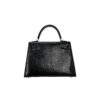Kelly 25 Lizard Bag – Black