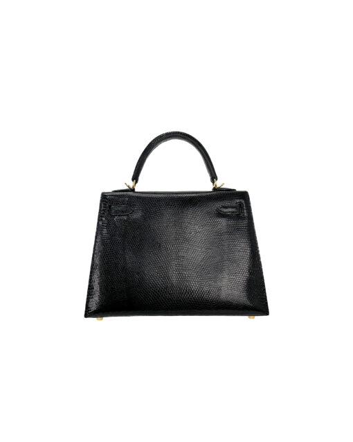 Kelly 25 Lizard Bag – Black
