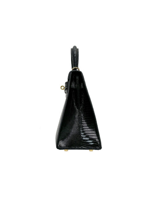 Kelly 25 Lizard Bag – Black